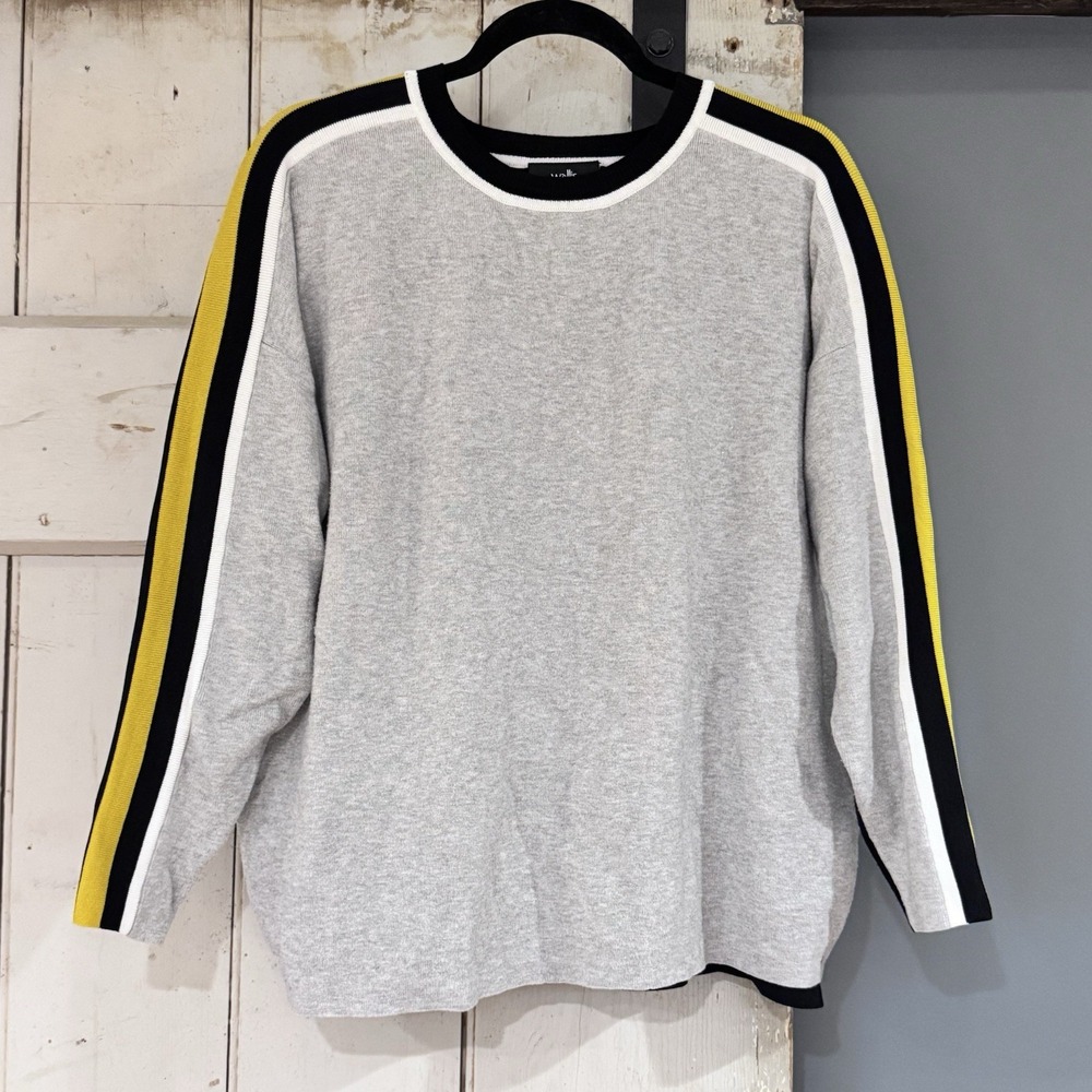 Wallis Sweater Size‎ 12/14 Color Block Black Gray Oversized Cozy Comfort